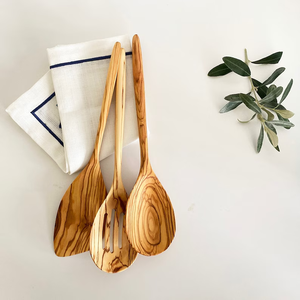 Handmade <b>Wood</b> Organic Cutlery / Salad Serving <b>Spoon</b> <b>Set</b> - Product Image 2