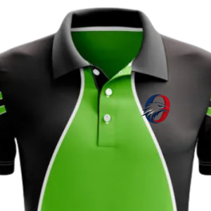 Maillot de cricket pour homme noir et vert à sublimation, polo à manches courtes, vêtement de sport pour l'entraînement et les matchs, tenue de performance athlétique - Product Image 5