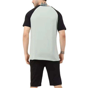 Ensembles T-shirts et shorts tendance, personnalisables avec logo, légers, décontractés, 100 % coton, motifs unis, grandes tailles pour l'automne - Product Image 4