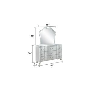 Punto di riferimento in stile tradizionale cassettone in legno argentato con cassettiere in metallo - Product Image 5
