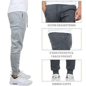 Men's Cotton Sweatpants Elastic Waist Casual Loose Fit With Side Pockets <b>Black</b> Autumn Wear Jogger <b>Pants</b> mens fitness trousers - Product Image 5
