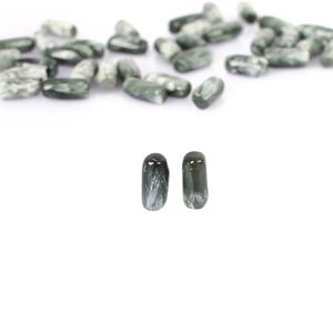 Pierre précieuse de séraphinite verte naturelle 11,0 carats 8x4 mm Forme de balle lisse pour la fabrication de bijoux - Product Image 2