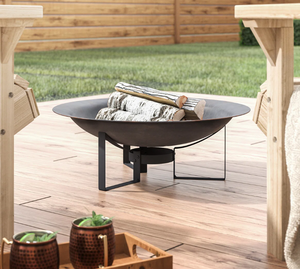 Corten Steel Fire Pit With Stand Rust Finished <b>Large</b> Iron Bowl Rustic Kadai Garden Supply <b>BBQ</b> Parties Fire Pit Best Price - Product Image 5