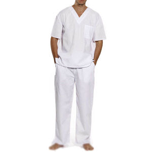 Overol de Trabajo Blanco para Hombre, de Poliéster, Cuello en V, Manga Corta, Antipolvo, con Protección Contra Agujas, Cómodo - Product Image 6