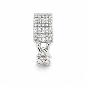 Bague chaîne pour homme en argent sterling 925 avec diamants, design pavé poli, idéale pour les fêtes et mariages, bijou raffiné - Product Image 4