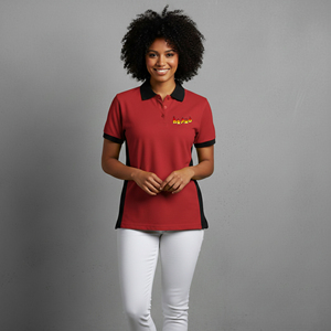Polo personalizado para mujer, 100% algodón, tejido transpirable, logotipo impreso en DTF, estilo hip hop, de alta resistencia, de secado rápido. - Product Image 1