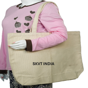 Extra-Large Eco-Friendly 100% Cotton Canvas Tote Bag Multi-Purpose Heavy-Duty Beach & Grocery Bag Custom Logo Recycled Material - Product Image 5