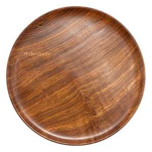 Ensemble de plats de service ronds en bois massif écologiques, faits à la main, polis, style minimaliste, vaisselle et assiettes, artisanat Curio - Product Image 4
