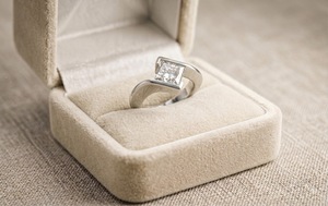 Bague de fiançailles solitaire demi-sertie taille princesse 4,50 carats certifiée IGI VVS2, or blanc 14K, cultivée en laboratoire, cadeau de mariage tendance - Product Image 6