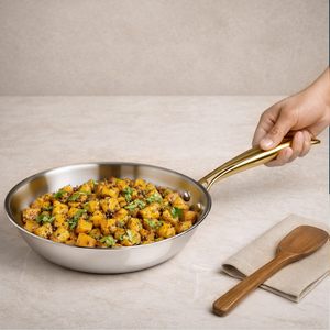 Stainless Steel Saute <b>Pan</b> Round Non-Coating Dishwasher Safe Modern Design for Gas and Induction Cooker - Product Image 5