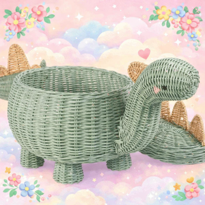 Cesta de Almacenamiento Ecológica de Mimbre, Linda Cesta Rectangular de Color Verde, Ligera, Multifuncional, Moderna, para Cuarto de Niños o Guardería - Product Image 2