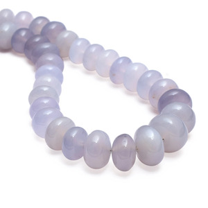 Perles Rondelles Lisses en Calcédoine AAA+ 11mm-15mm, Perles Naturelles en Calcédoine Bleue Semi-Précieuse pour la Fabrication de Bijoux - Product Image 3