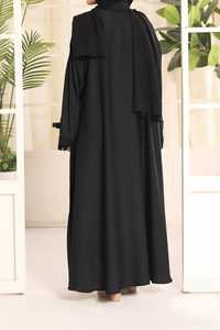 Abaya ouverte sur le devant en tissu Nida de style premium Dubaï, vêtement musulman traditionnel, robe maxi islamique élégante, tenue modeste, couleur personnalisée - Product Image 3