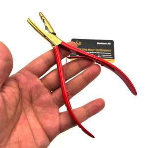 Red Gold Multi Functional <b>Hair</b> Extension Pliers Custom Logo Stainless Steel Gold Tip Professional Beauty Instrument - Product Image 5