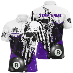 Camiseta de Manga Corta para Hombre, Estampado de Billar Negro y Morado, Secado Rápido, Tejido de Punto, 100% Poliéster, Ecológica, Corte Regular Informal - Product Image 4