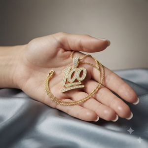 SHRAMAN DIAMOND Colgante de Oro Sólido de 10K de Moda, Personalizado con Número de Numerología de la Suerte, Corte Brillante, Diamante Cultivado en Laboratorio - Product Image 3