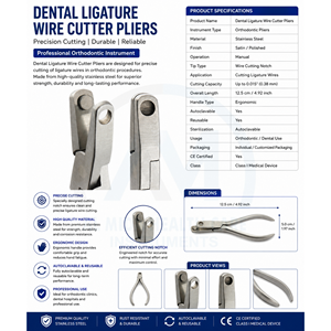 Pince orthodontique en acier inoxydable pour l'extraction des molaires inférieures, instrument dentaire certifié CE Classe II avec prise en main facile - Product Image 6