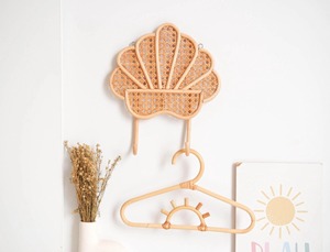 Handcrafted Rattan And Wood Wall Hooks Perfect For Coats <b>Hats</b> <b>Bags</b> Towels And Decorative Storage Wholesale From India - Product Image 1
