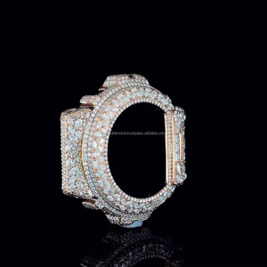 Ice Horizon Stone Embedded <b>Watch</b> <b>Case</b> Mod Kit Stainless Steel Fashion Forward Urban Timepiece Frame Upgrade - Product Image 2