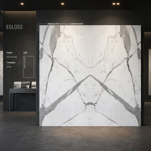 Dalles de pierre frittée en porcelaine Arabescato Bianco Slim 1200x2400mm pour salles de bain de luxe et projets muraux à motifs. - Product Image 1