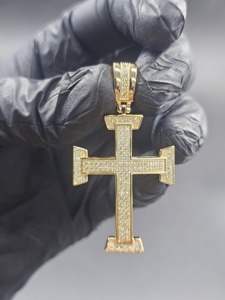 Colgante de cruz de plata 925, aleación de zinc chapada, cristal, diamantes de imitación, amuleto religioso, regalo unisex, joyería - Product Image 4
