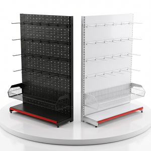 Estantería Góndola de 5 Niveles de Una Sola Cara, Directo de Fábrica, con Cesta de Accesorios, Fácil de Montar, Versátil y Duradera para Supermercado - Product Image 2