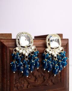 Pendientes de lujo con cuentas azul pastel, hechos a mano, de aleación de zinc chapada en oro, joyería étnica para mujer, venta al por mayor - Product Image 6