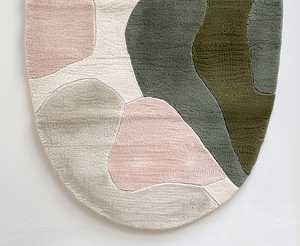 Alfombra de Lana/Algodón Hecha a Mano Personalizada, Moderna, para Uso Doméstico, con Diseño Floral de Pelo Alto, Lavable, con Forma y Logotipo Adorables, de Proveedor de la India - Product Image 5