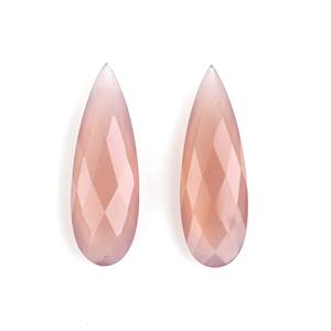 ลูกปัดแคลเซโดนีสีชมพูธรรมชาติคุณภาพสูง ขนาด 10x30 มม. รูปทรงลูกแพร์ ขัดเงาสูง ทึบแสง สำหรับทำเครื่องประดับ - Product Image 1