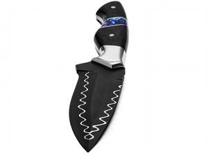 Couteau utilitaire d'extérieur forgé à la main avec revêtement noir et manche en résine cosmique - Product Image 1