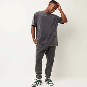 T-shirt décontracté pour homme 100 % coton, coupe oversize, col rond, manches courtes, motif lettres, jersey lavé, respirant, séchage rapide, 250g - Product Image 5