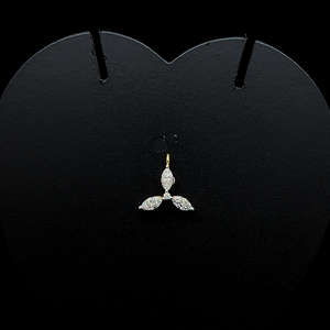 Luxury three petal marquise diamond floral pendant elegant minimalist fine jewelry <b>necklace</b> charm for women without <b>chain</b> - Product Image 1