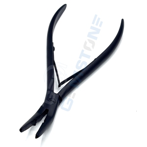 Pince professionnelle de 7 pouces pour extensions capillaires, outil à bouche plate incurvée pour micro-anneaux, nano-anneaux, boucles et extensions I-Tip - Product Image 1