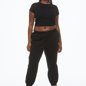 Plus Waffle Cargo Pocket Cargo Lady Plain Color <b>Summer</b> Spring Terry Cotton <b>Pants</b> Casual - Product Image 1