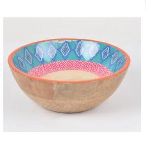 Tazón de Madera para Servir Ensaladas, Diseño Nuevo, Hecho a Mano, Exportador Mayorista, Diseño de Hojas Impresas - Product Image 4