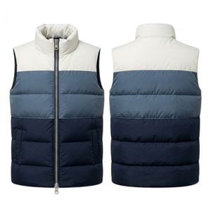 Chaleco Acolchado Sin Mangas con Rayas Horizontales en Borgoña y Azul Marino, Poliéster Resistente, Aislamiento Cálido, para Viajes y Actividades al Aire Libre - Product Image 4