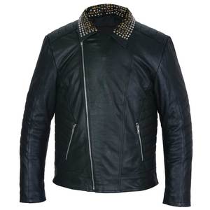 Veste d'équitation en cuir véritable haut de gamme pour femme, style punk contemporain, coupe ajustée avec ferrures décoratives et fermeture éclair intégrale - Product Image 2