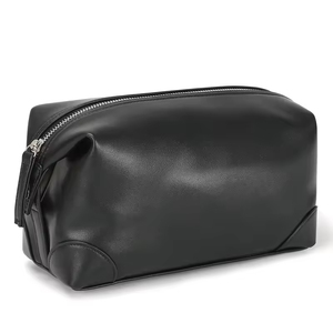 Premium Leather Men Large Zipper Candy Pattern Dopp <b>Kit</b> Organizer Bag Waterproof Travel Cosmetic <b>Shaving</b> Storage Bag - Product Image 1