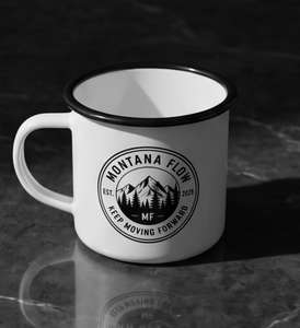 Professional Customization Factory Supply <b>Iron</b> Enamel Coffee Mug Featuring Montana Flow Graphic Aesthetic Adventure <b>Travel</b> Drink - Product Image 2
