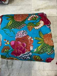 New Design Wholesale 60by60 Cambric Indian <b>Garment</b> Fabric Eco-Friendly Lightweight Floral Hand Block Screen Print for Bags Craft - Product Image 5