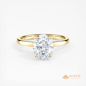 <b>Moissanite</b> <b>Oval</b> Solitaire <b>Ring</b> for Women Gold Plated Luxury <b>Engagement</b> Wedding Gift Party Anniversary Jewelry Elegant Daily Wear - Product Image 1