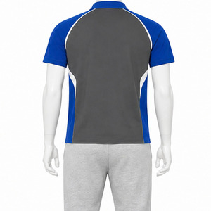 Polo à manches courtes pour homme, color block, séchage rapide, performance athlétique, idéal pour le golf, avec empiècements latéraux contrastés et passepoil. - Product Image 6