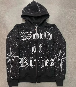 Manufacturer Custom Hoodie Oversized Heavyweight Dtg Printing Graphic Acid Washed Fleece Boxy Cropped 100%Cotton Baggy <b>Zip</b> <b>up</b> - Product Image 1