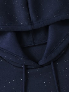Sudadera con capucha extragrande con cremallera y gráfico de esqueleto con pedrería negra, personalizada OEM, de algodón premium de alto gramaje, estilo streetwear para hombre - Product Image 3