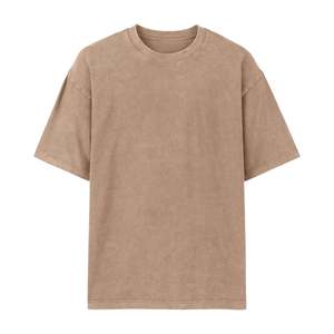 เสื้อยืดคอกลมแขนสั้นผู้ชายไซส์ใหญ่ สีพื้น ผ้าฝ้าย ทรงลำลอง ผ้าเจอร์ซีย์ถัก ย้อมสีเรียบ - Product Image 4