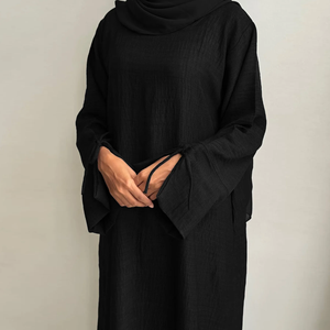 Nuevo Diseño de Kaftán, Abaya de Lino, Vestidos Musulmanes Casuales de Talla Grande, Hechos a Mano, Corte Holgado, Ropa Islámica Transpirable - Product Image 2