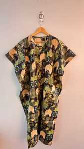 Vestido playero bohemio de verano estilo indio, caftán suelto de diseñador indio, vestido maxi de algodón estampado, vestido elegante al por mayor - Product Image 3