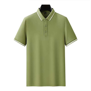 Nuevo Polo de Verano para Hombre, Manga Corta, Casual, con Cuello Redondo, Combinación de Colores Personalizada, Algodón, Talla Grande, Deportivo, con Botones, Verde, Corte Regular - Product Image 1