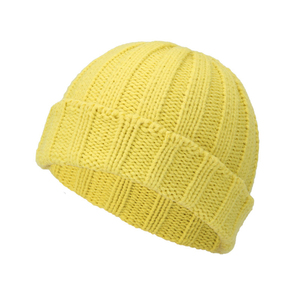 Bonnet en tricot gris unisexe, couleur unie, avec revers, style décontracté, taille adulte 56-58 cm, matière acrylique, bonnets tendance. - Product Image 2