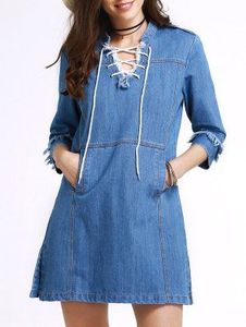 Chemise en jean pour femme, en coton lavé, à manches longues, boutonnée, col rabattu, avec poches, pour un usage quotidien - Product Image 3